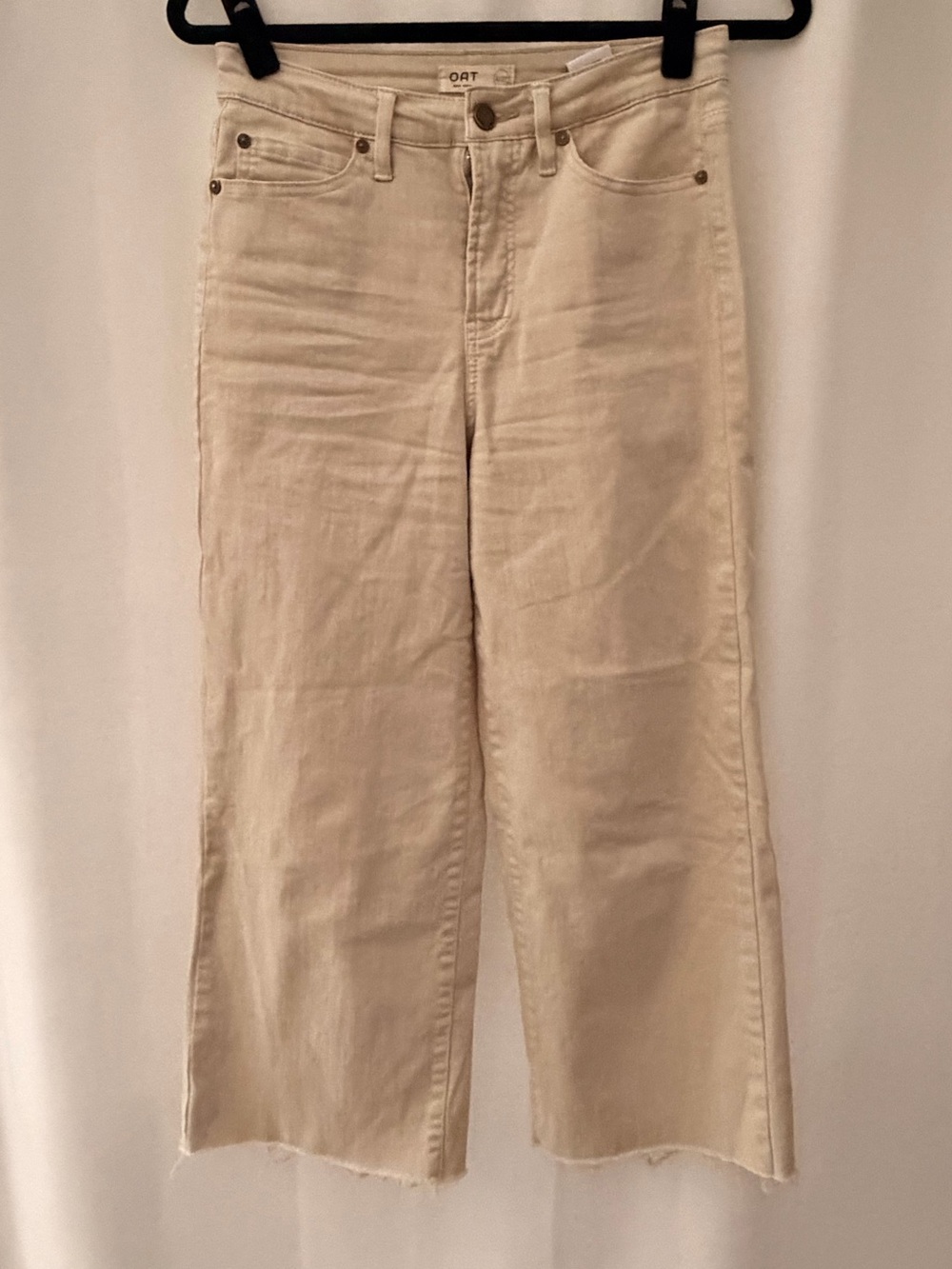 Oat New York Cream Wide-Cropped Jeans
